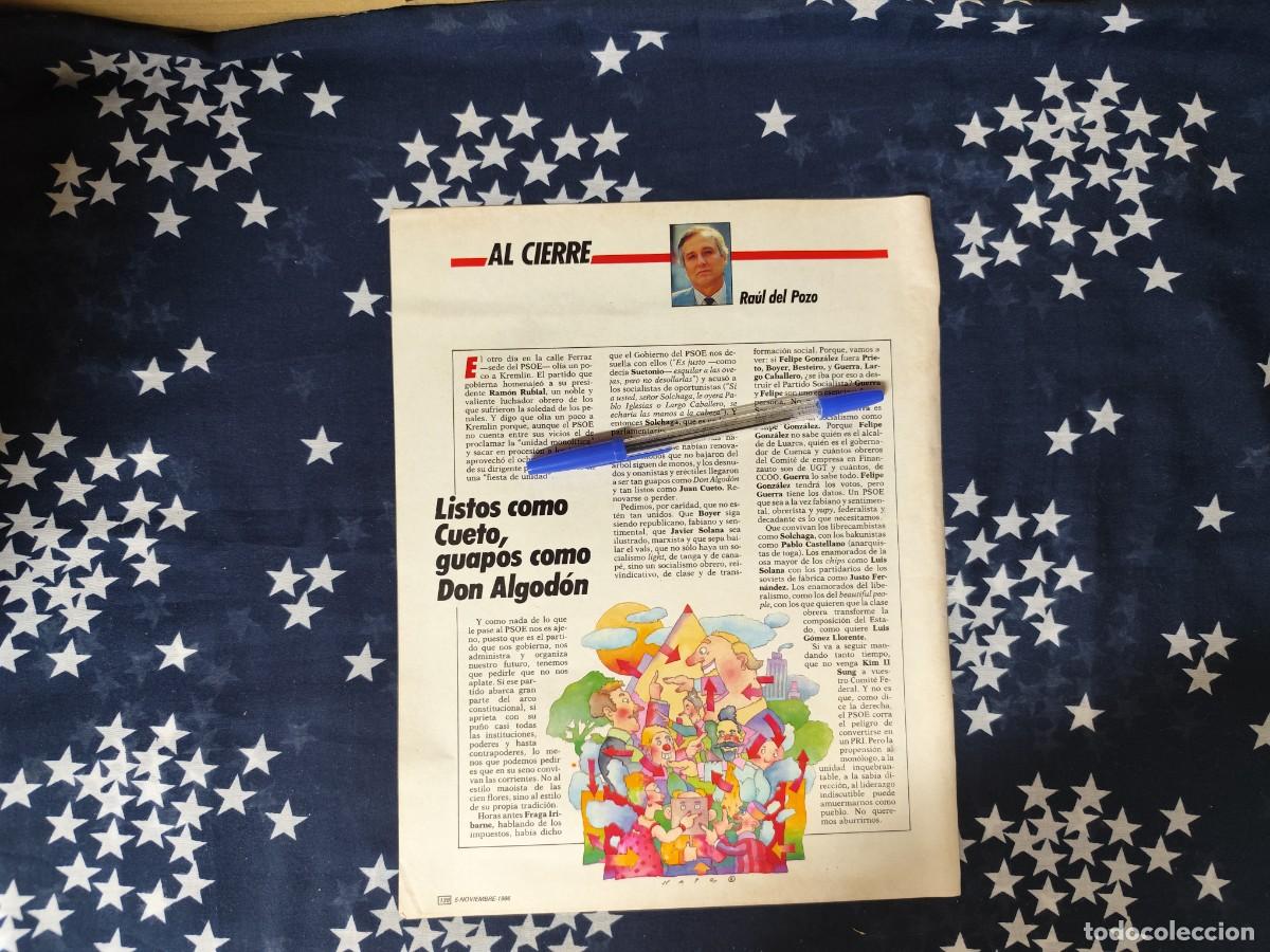 Coleccionismo de revista Intervi&uacute;: .Al cierre Ra&uacute;l del Pozo Recorte/Cliping Revista Interviu 547-1986