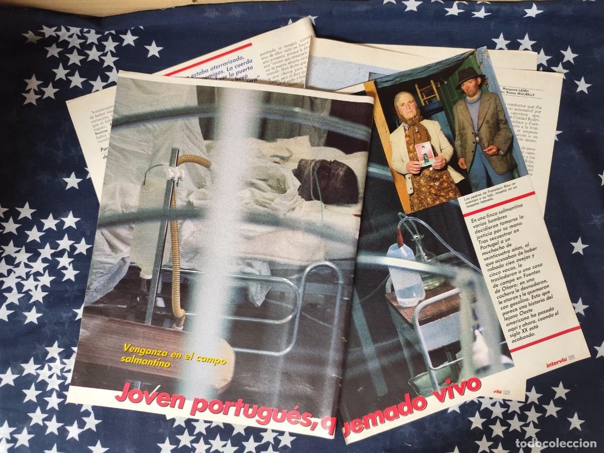 Coleccionismo de revista Intervi&uacute;: Joven portugues quemado vivo Recorte/Cliping Revista Interviu 547-1986