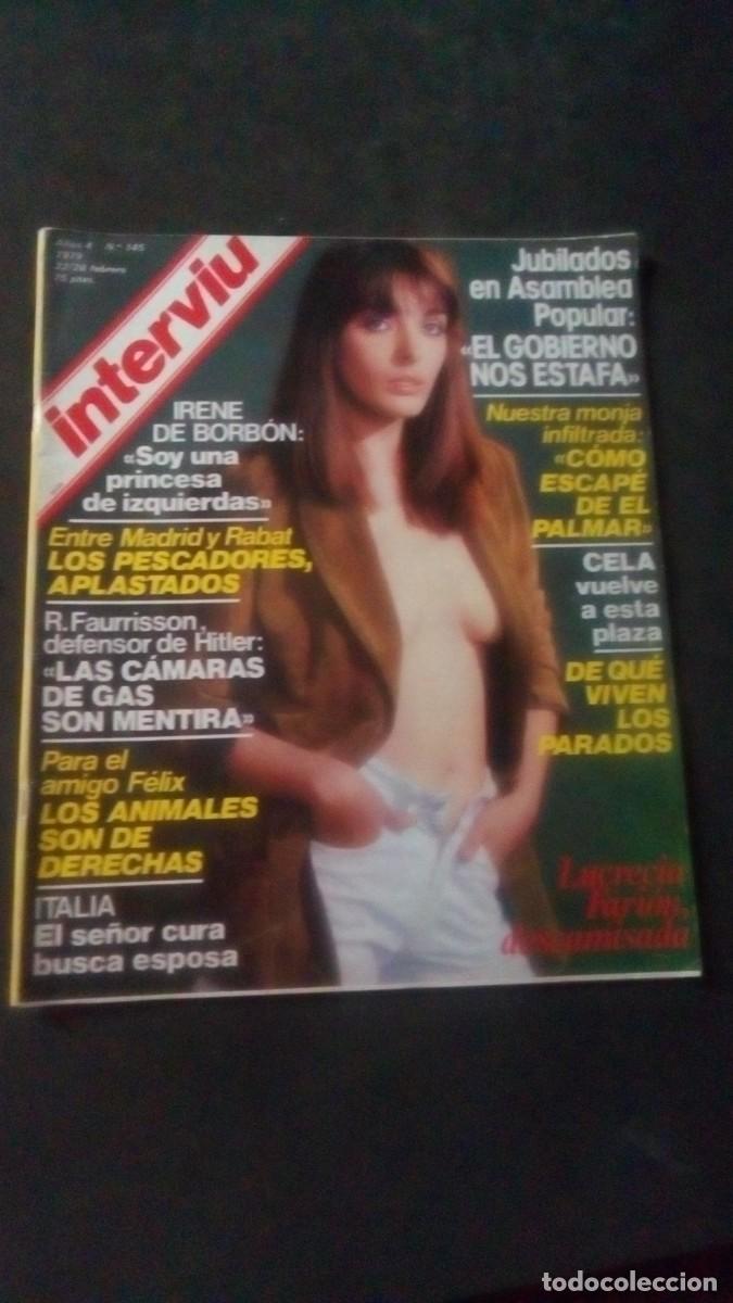 Coleccionismo de revista Intervi&uacute;: INTERVIU 145-LUCRECIA FARI&Oacute;N-EL PALMAR DE TROYA-HOLOCAUSTO-NEGACIONISMO-IRENE DE BORB&Oacute;N-SERRAT