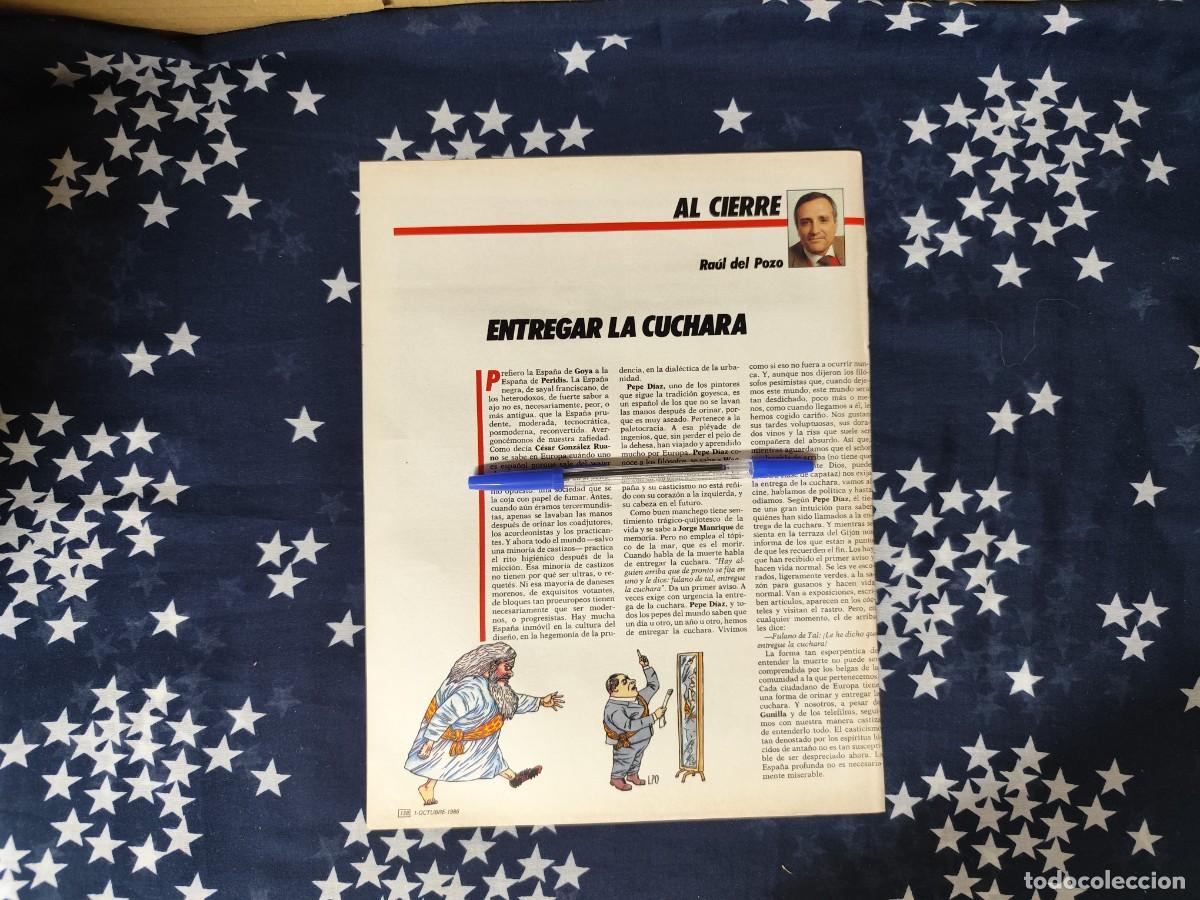 Coleccionismo de revista Intervi&uacute;: Al cierre Ra&uacute;l del Pozo Recorte/Cliping Revista Interviu 542-1986