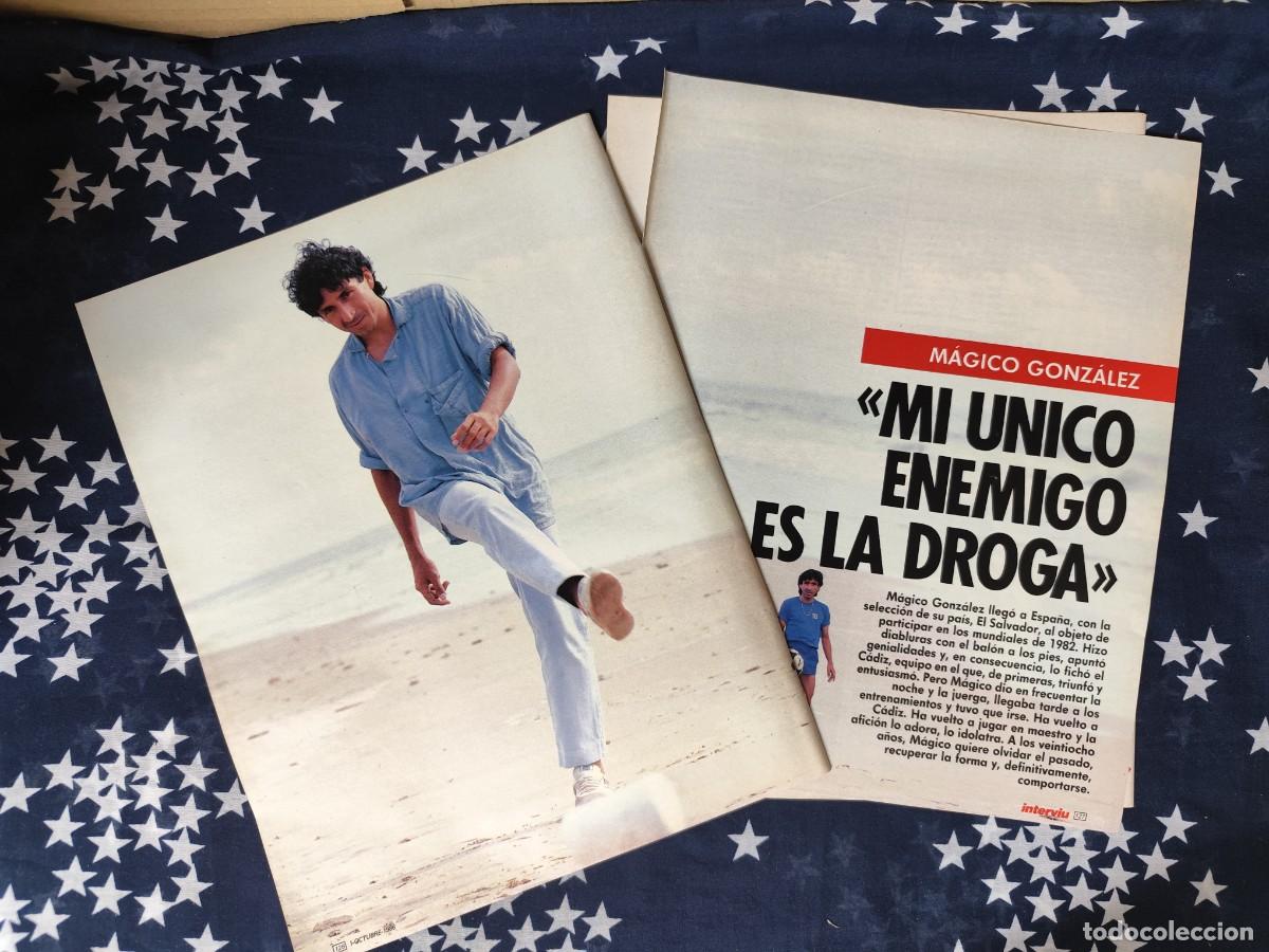 Coleccionismo de revista Intervi&uacute;: M&aacute;gico Gonz&aacute;lez Mi &uacute;nico enemigo es la droga Recorte/Cliping Revista Interviu 542-1986