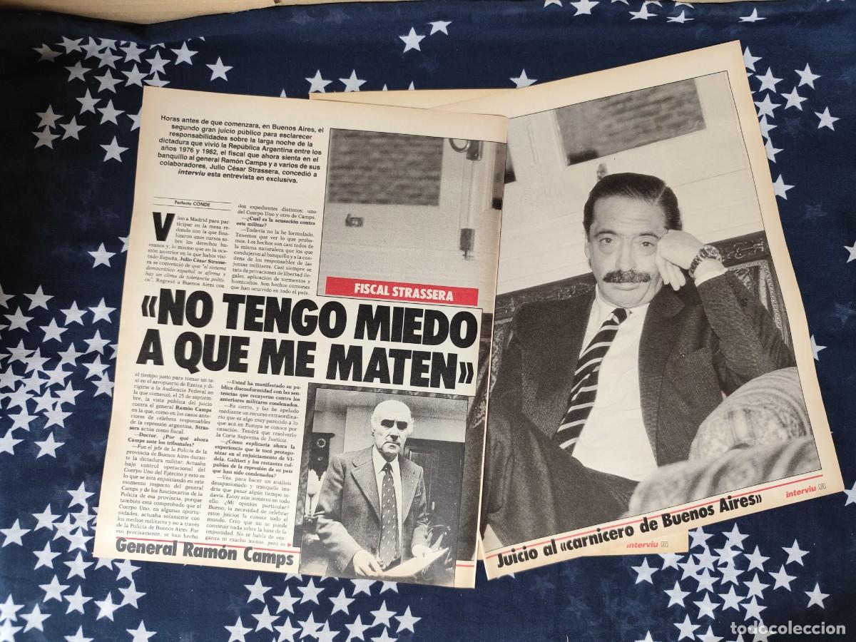 Coleccionismo de revista Intervi&uacute;: Fiscal Strassera No tengo miedo a que me maten Recorte/Cliping Revista Interviu 542-1986