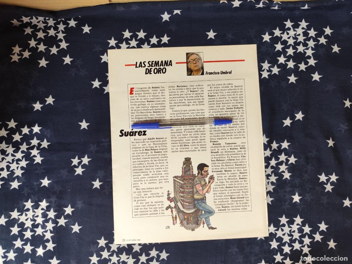 Coleccionismo de revista Intervi&uacute;: La semana de oro Francisco Umbral Recorte/Cliping Revista Interviu 544-1986