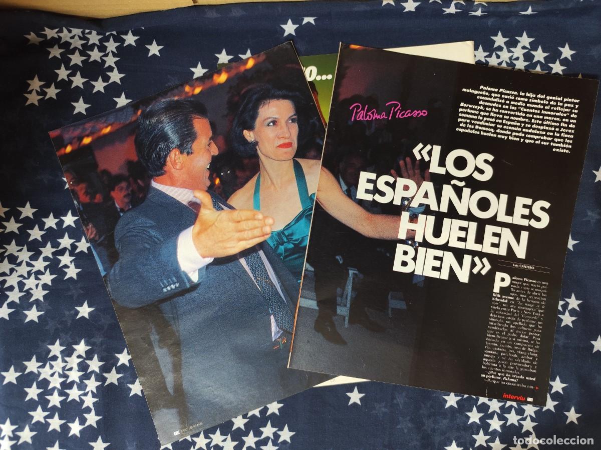 Coleccionismo de revista Intervi&uacute;: Paloma Picasso Los espa&ntilde;oles huelen bien Recort&eacute;/Cliping Revista Interviu 543-1986