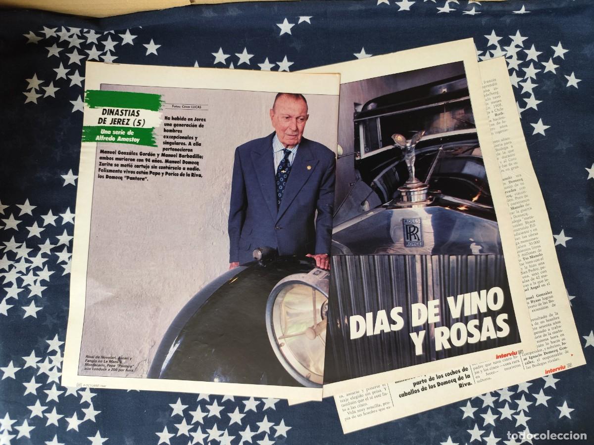 Coleccionismo de revista Intervi&uacute;: Dinast&iacute;as de Jerez (5) D&iacute;as de vino y rosas Recort&eacute;/Cliping Revista Interviu 543-1986