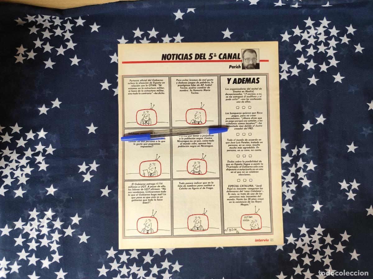 Coleccionismo de revista Intervi&uacute;: Noticias del 5&deg; canal Perich Recort&eacute;/Cliping Revista Interviu 543-1986