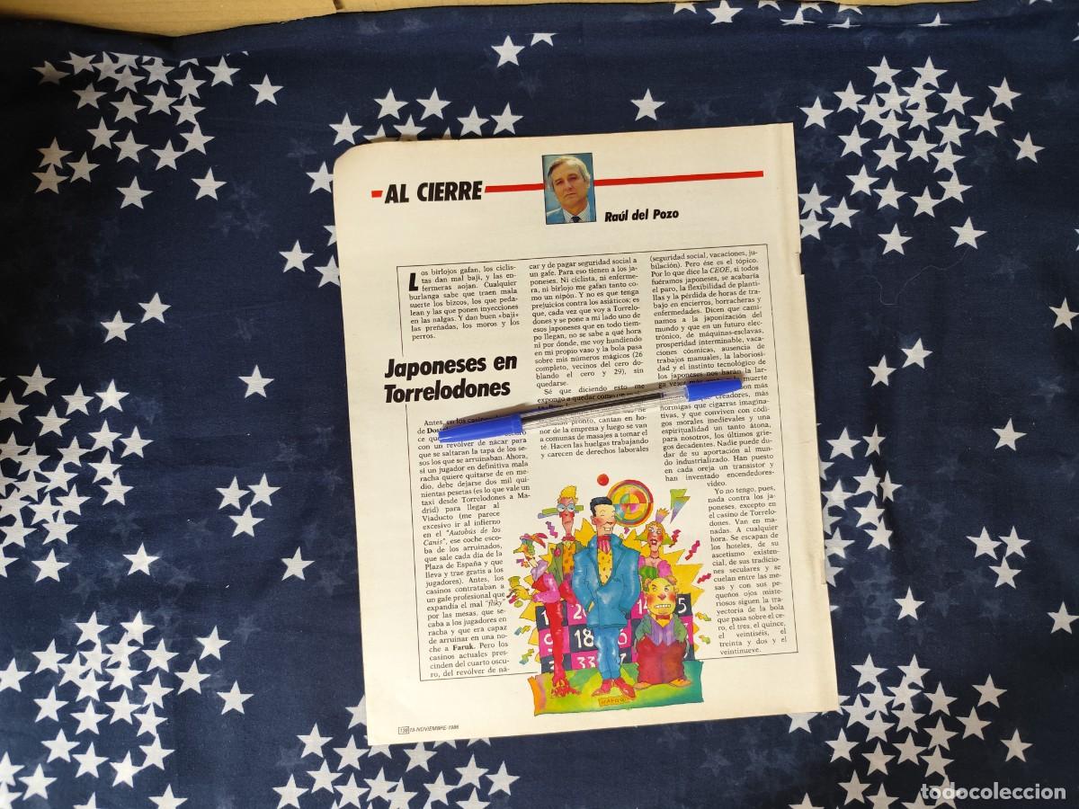 Collection Magazine Intervi&uacute;: Al cierre Ra&uacute;l del Pozo Recort&eacute;/Cliping Revista Interviu 549-1986
