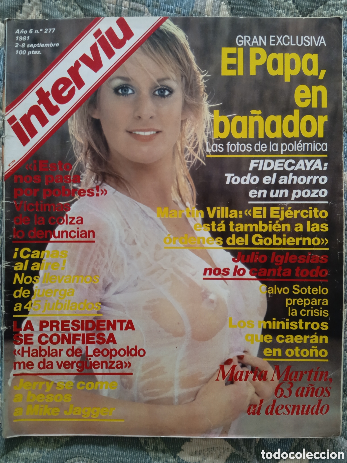 Coleccionismo de revista Intervi&uacute;: Revista Interviu con chica forzada desnuda en el interior