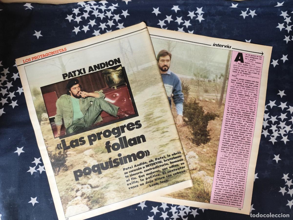 Coleccionismo de revista Intervi&uacute;: Patxi Andion Las progres follan poqu&iacute;simo Recorte/Cliping Revista Interviu 345 - 1982
