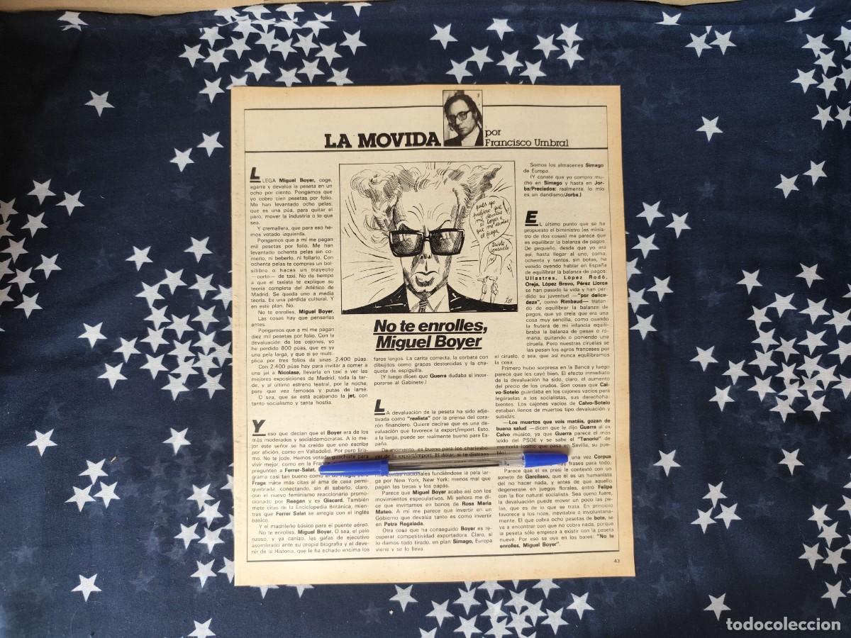 Coleccionismo de revista Intervi&uacute;: La movida Francisco Umbral Recorte/Cliping Revista Interviu 344 - 1982