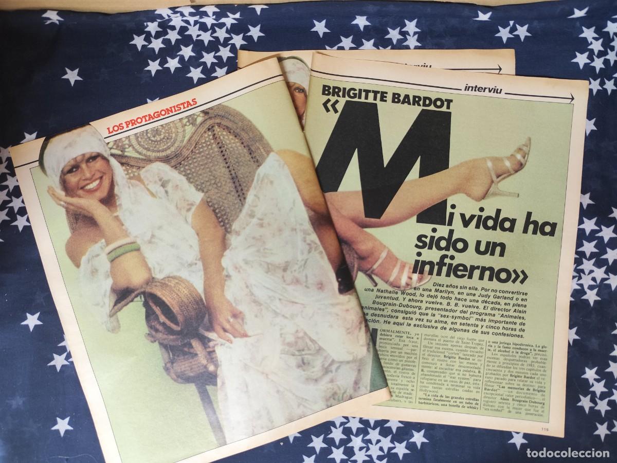 Coleccionismo de revista Intervi&uacute;: Brigitte Bardot Mi vida ha sido un infierno Recorte/Cliping Revista Interviu 343-1982