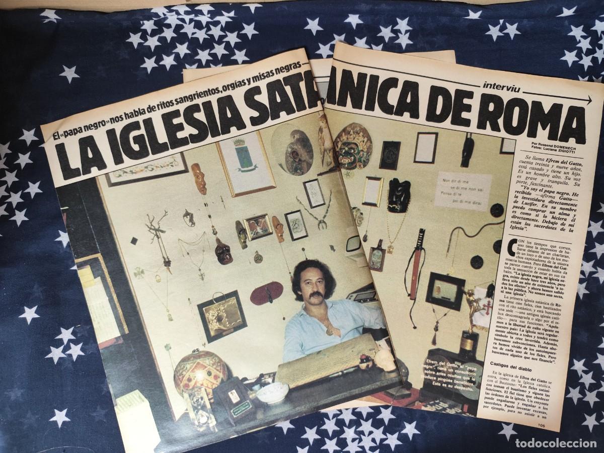Coleccionismo de revista Intervi&uacute;: La iglesia sat&aacute;nica de Roma Recorte/Cliping Revista Interviu 343-1982