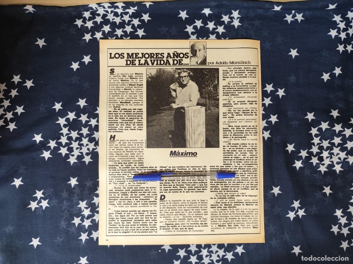 Coleccionismo de revista Intervi&uacute;: Los mejores a&ntilde;os de la vida de... M&aacute;ximo Recorte/Cliping Revista Interviu 343-1982