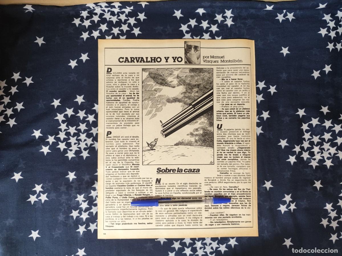 Coleccionismo de revista Intervi&uacute;: Carvalho y yo V&aacute;zquez Montalb&aacute;n Recorte/Cliping Revista Interviu 343-1982