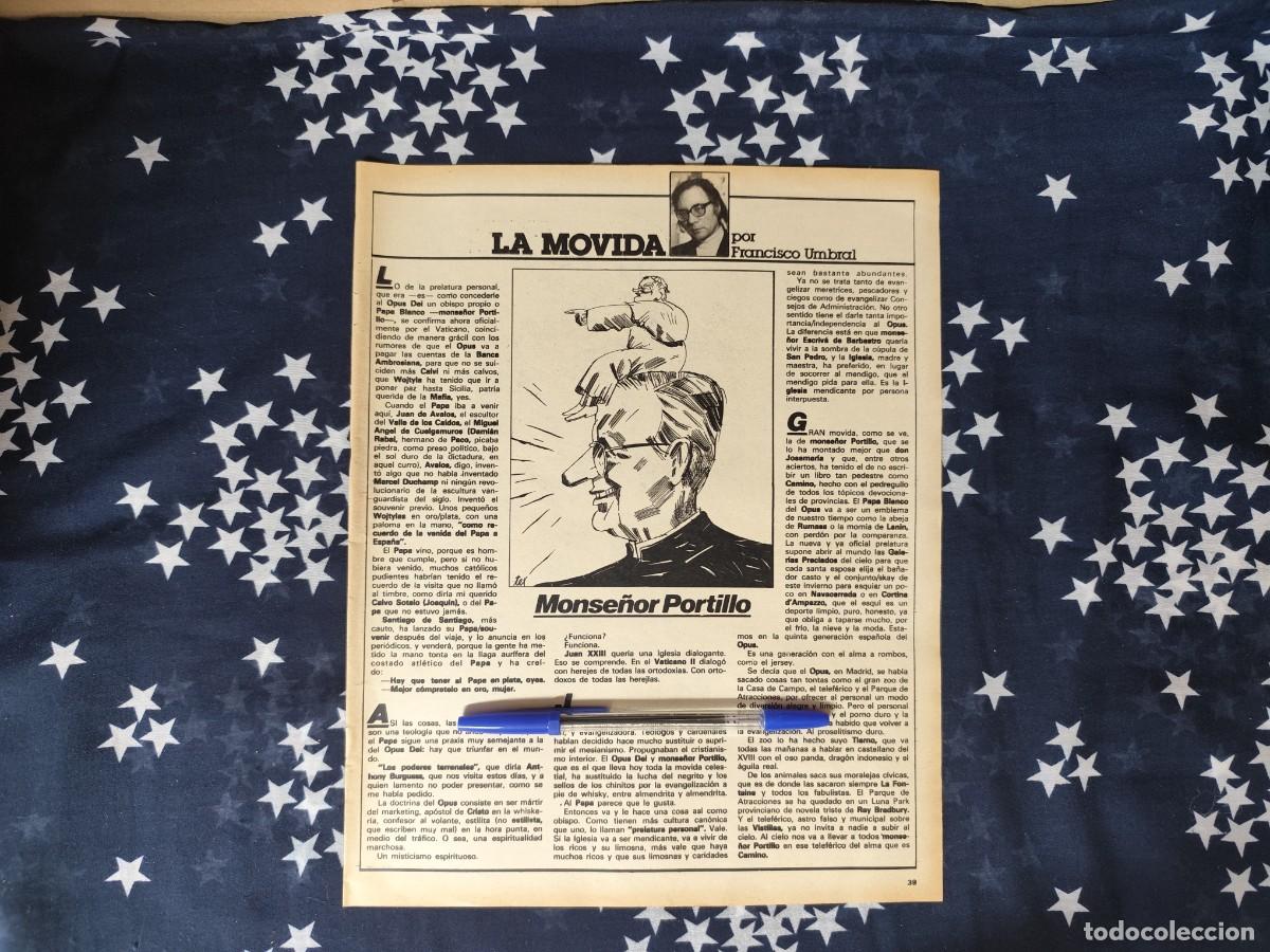 Coleccionismo de revista Intervi&uacute;: La movida Francisco Umbral Recorte/Cliping Revista Interviu 343-1982
