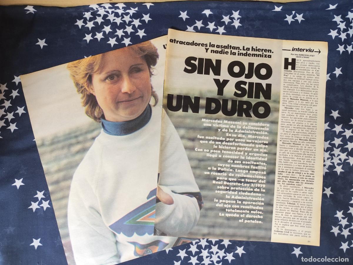 Coleccionismo de revista Intervi&uacute;: Sin ojo y sin un duro Recorte/Cliping Revista Interviu 343-1982