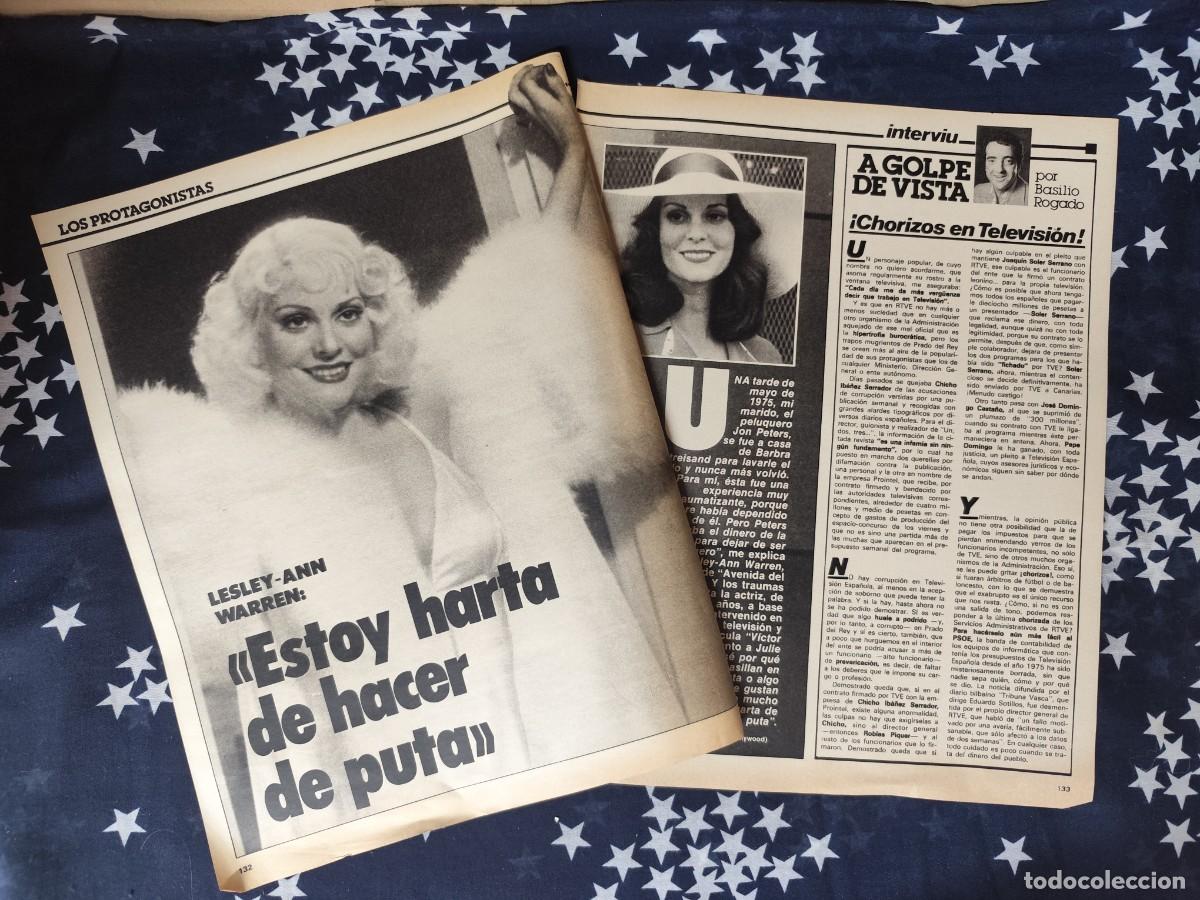 Coleccionismo de revista Intervi&uacute;: Lesley-Ann Warren Estoy harta de hacer de puta Recorte/Cliping Revista Interviu 342-1982