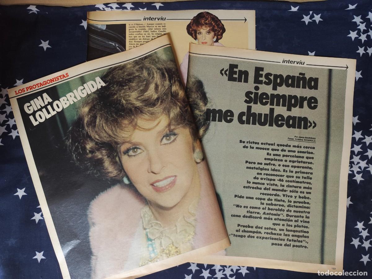 Coleccionismo de revista Intervi&uacute;: Gina Lollobrigida En Espa&ntilde;a siempre me chulean Recorte/Cliping Revista Interviu 342-1982