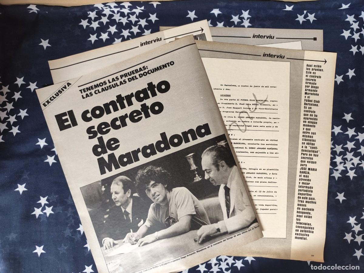 Coleccionismo de revista Intervi&uacute;: El contrato secreto de Maradona Recorte/Cliping Revista Interviu 342-1982