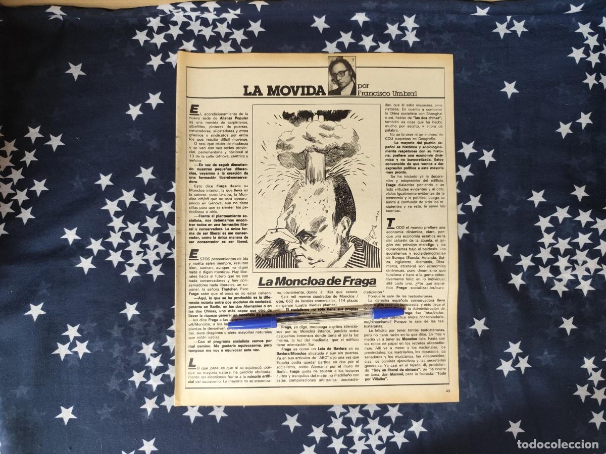 Coleccionismo de revista Intervi&uacute;: La movida Francisco Umbral Recorte/Cliping Revista Interviu 342-1982