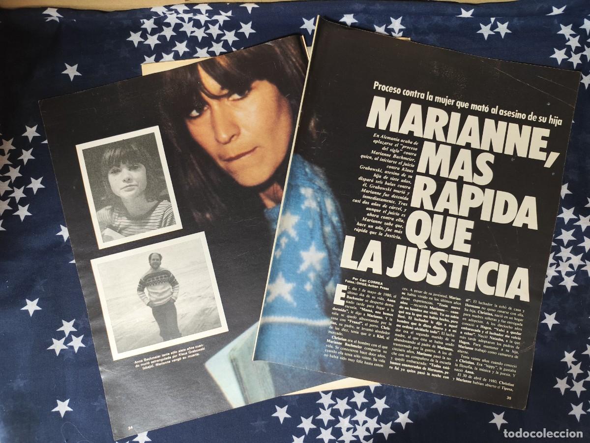 Coleccionismo de revista Intervi&uacute;: Marianne ,m&aacute;s r&aacute;pida que la justicia Recorte/Cliping Revista Interviu 341-1982