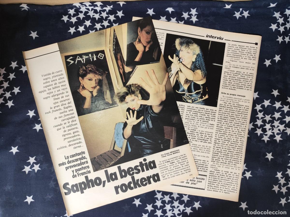 Coleccionismo de revista Intervi&uacute;: Sapho la bestia rockera Recorte/Cliping Revista Interviu 340-1982
