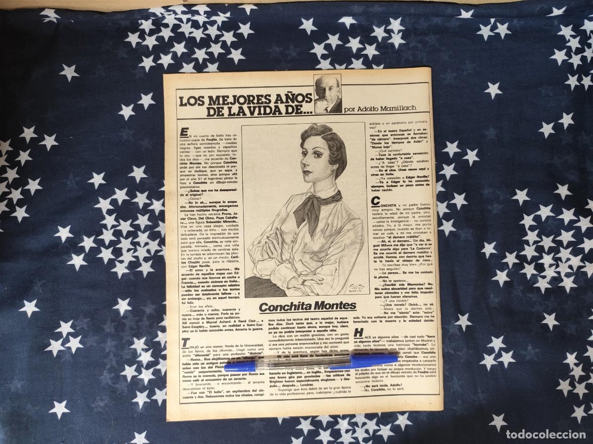 Coleccionismo de revista Intervi&uacute;: Los mejores a&ntilde;os de la vida de... Conchita Montes Recorte/Cliping Revista Interviu 340-1982