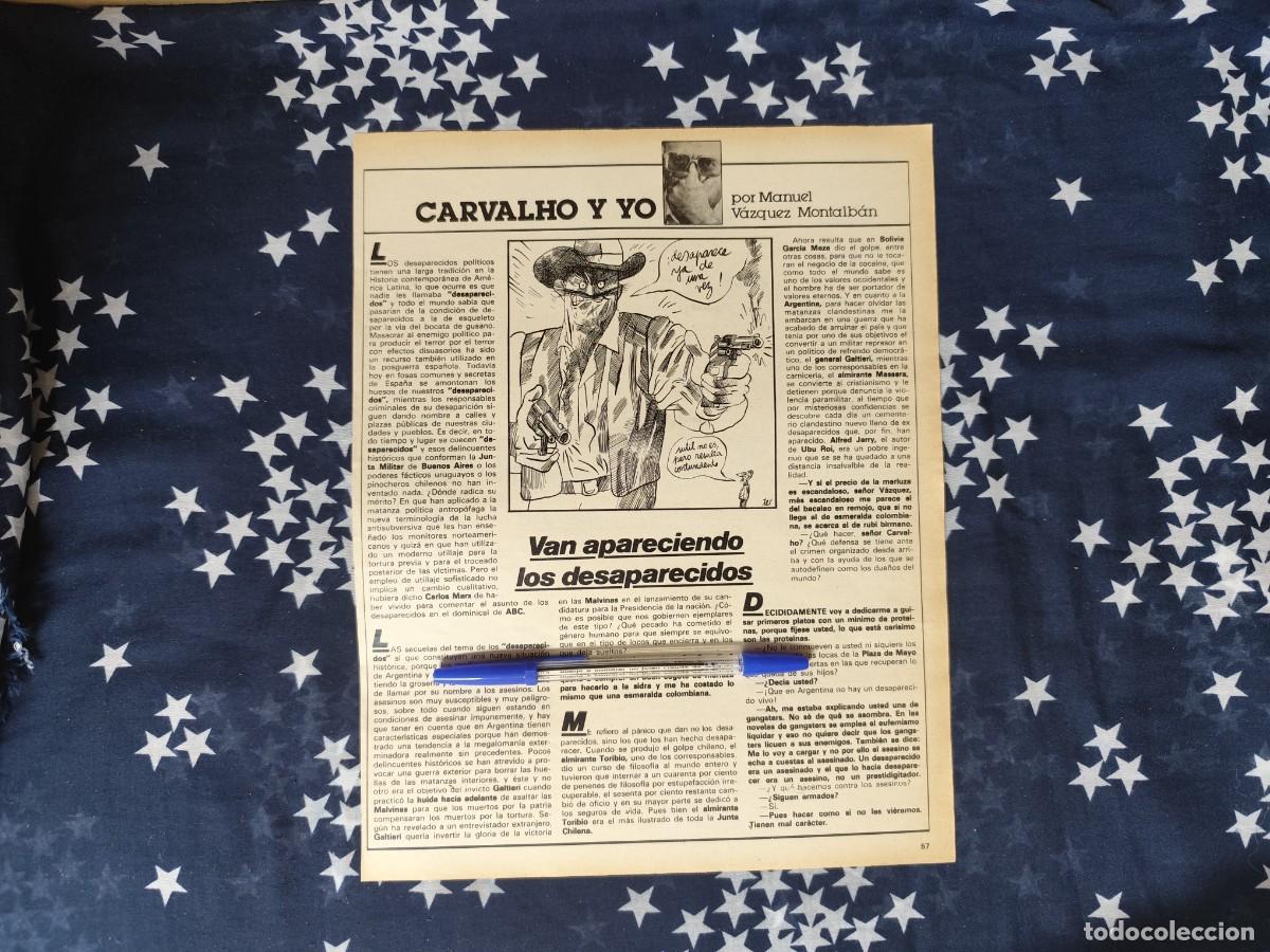 Coleccionismo de revista Intervi&uacute;: Carvalho y yo V&aacute;zquez Montalb&aacute;n Recorte/Cliping Revista Interviu 339-1982
