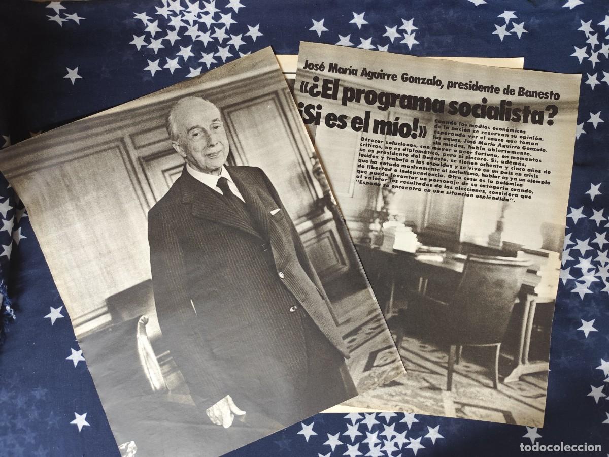 Coleccionismo de revista Intervi&uacute;: Jos&eacute; Mar&iacute;a Aguirre Gonzalo , presidente de Banesto Recorte/Cliping Revista Interviu 339-1982
