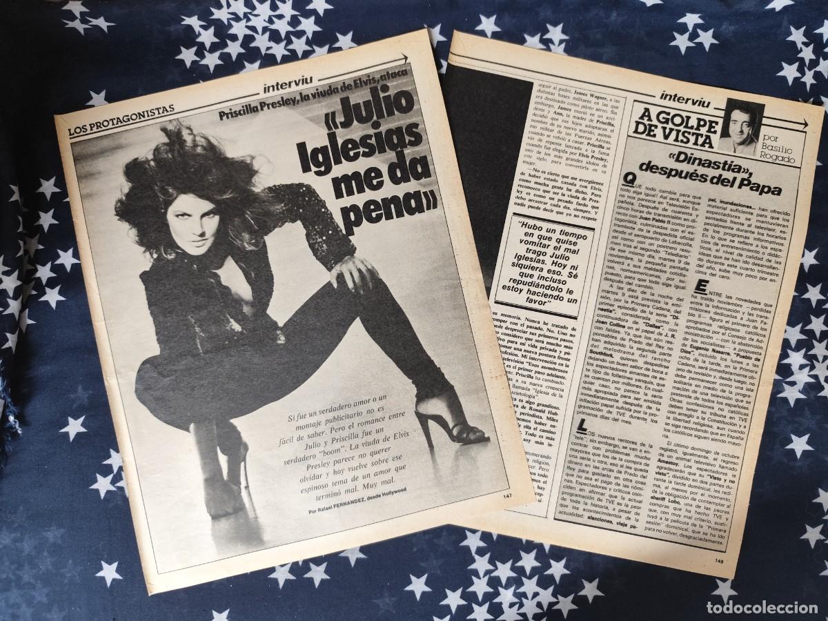 Coleccionismo de revista Intervi&uacute;: Priscilla Presley Julio Iglesias me da pena Recorte/Cliping Revista Interviu 338-1982