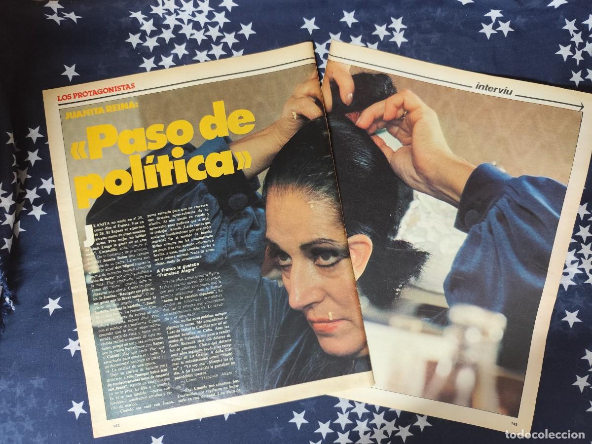 Coleccionismo de revista Intervi&uacute;: Juanita Reina Paso de pol&iacute;tica Recorte/Cliping Revista Interviu 338-1982