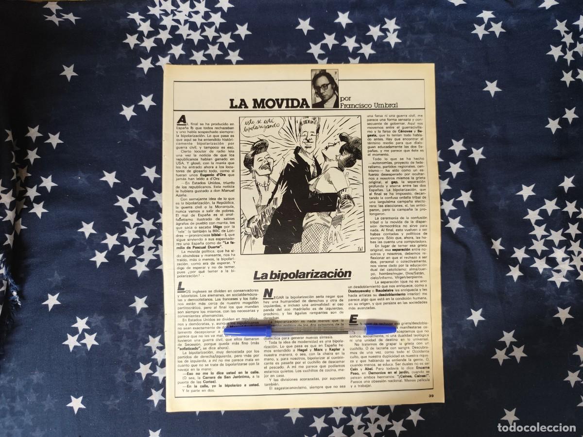 Coleccionismo de revista Intervi&uacute;: La movida Francisco Umbral Recorte/Cliping Revista Interviu 338-1982