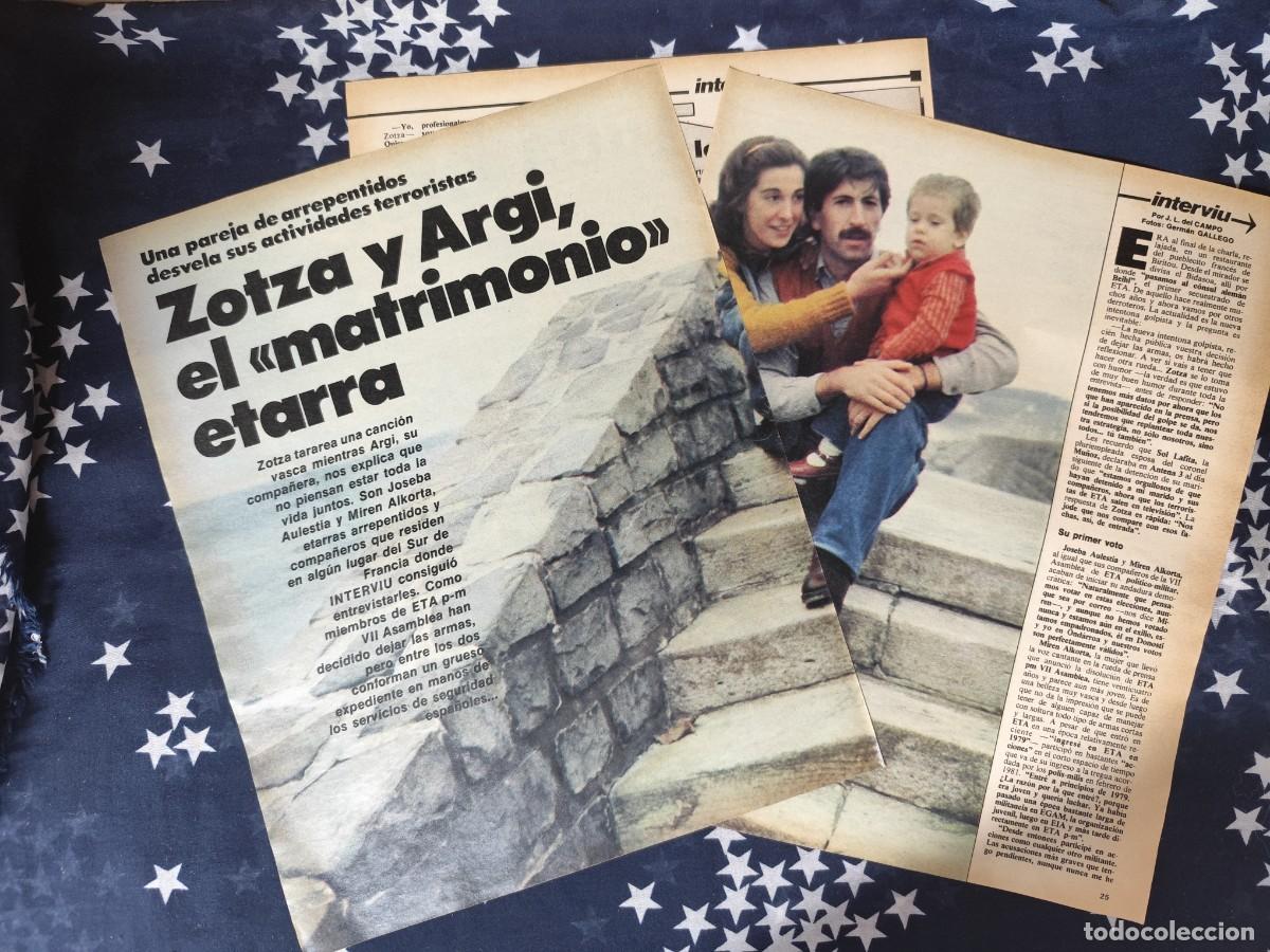 Coleccionismo de revista Intervi&uacute;: Zotza y Argi el matrimonio eterra Recorte/Cliping Revista Interviu 338-1982