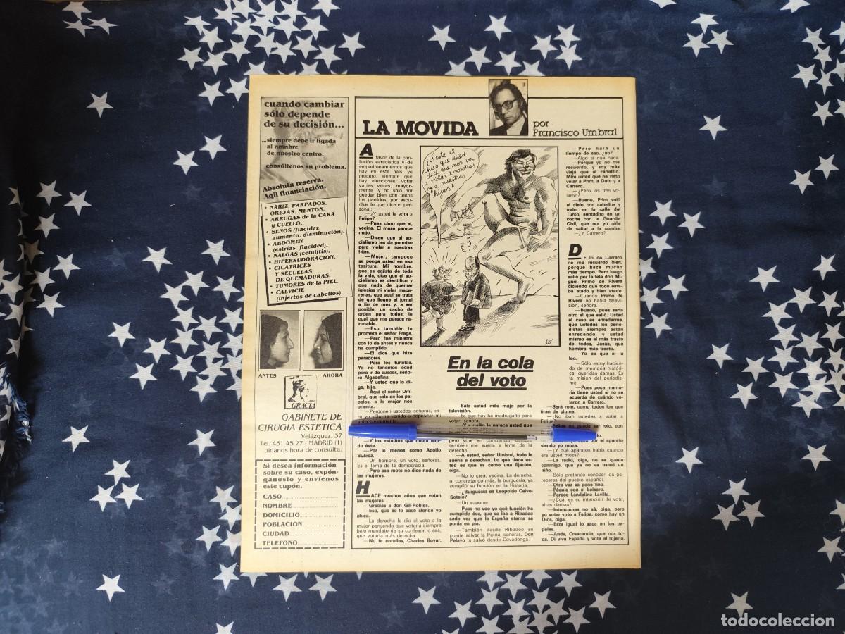 Coleccionismo de revista Intervi&uacute;: La movida Francisco Umbral Recorte/Cliping Revista Interviu 337-1982