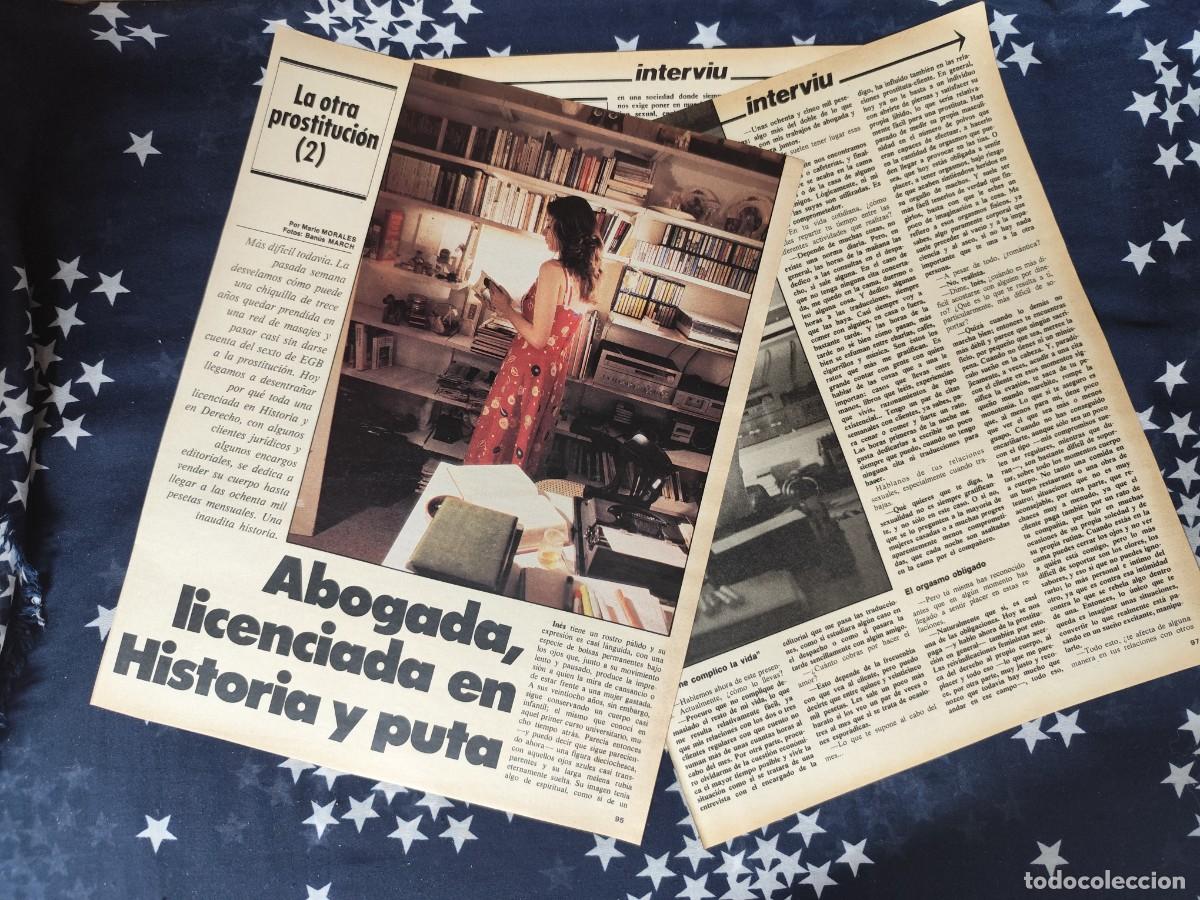 Coleccionismo de revista Intervi&uacute;: La otra prostitucion (2) Abogada, licenciada en Historia..Recorte/Cliping Revista Interviu 337-1982