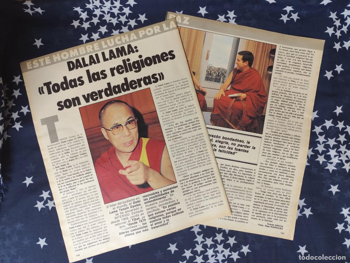 Coleccionismo de revista Intervi&uacute;: Dalai Lama Todas las religiones son verdaderas Recorte/Cliping Revista Interviu 335-1982