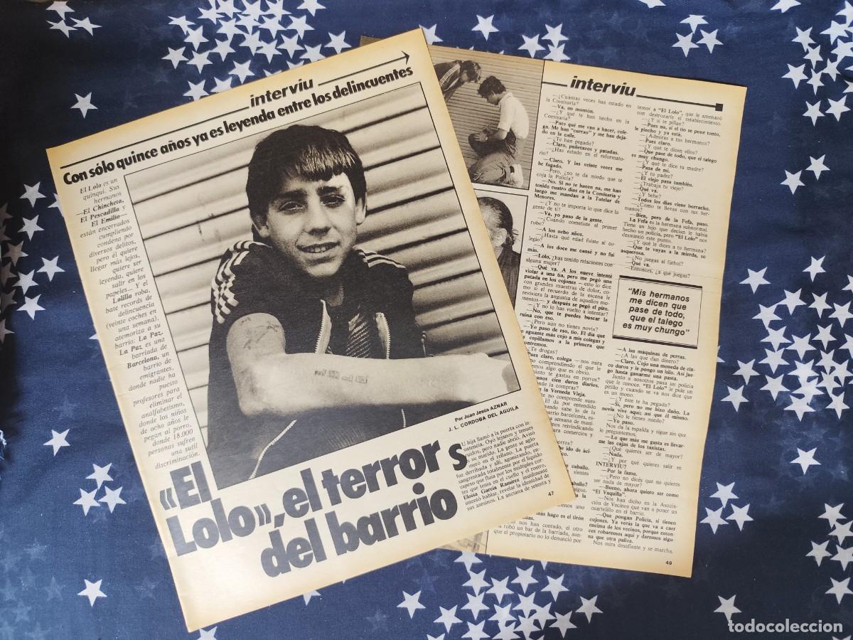 Coleccionismo de revista Intervi&uacute;: El Lolo el terror del barrio Recorte/Cliping Revista Interviu 334-1982