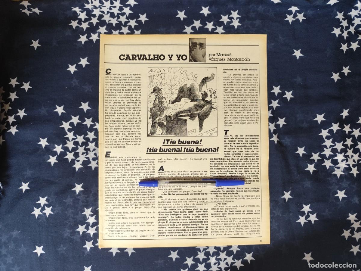 Coleccionismo de revista Intervi&uacute;: Carvalho y yo V&aacute;zquez Montalb&aacute;n Recorte/Cliping Revista Interviu 334-1982