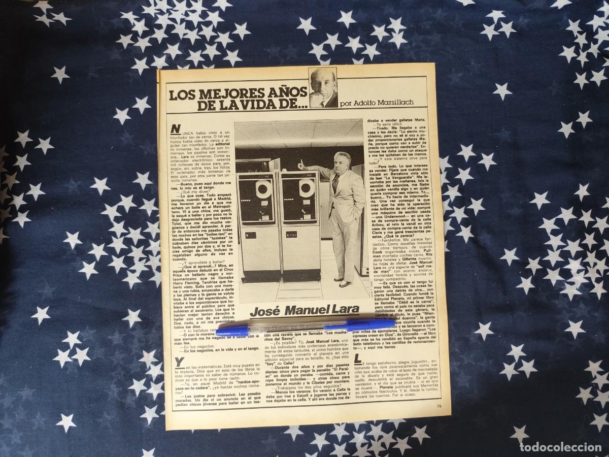 Coleccionismo de revista Intervi&uacute;: Los mejores a&ntilde;os de la vida de.. Jos&eacute; Manuel Lara Recorte / Clipping Revista Intervi&uacute; 333 - 1982