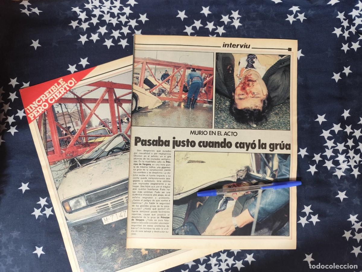 Coleccionismo de revista Intervi&uacute;: LoMurio en el acto Pasaba justo cuando cay&oacute; la gr&uacute;a Recorte / Clipping Revista Intervi&uacute; 333 - 1982