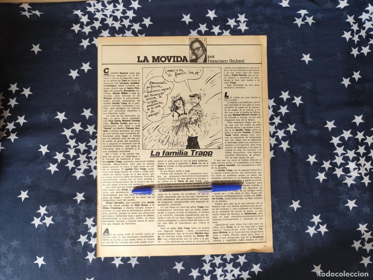 Coleccionismo de revista Intervi&uacute;: La movida Francisco Umbral Recorte / Clipping Revista Intervi&uacute; 332 - 1982