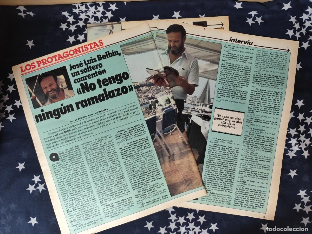 Coleccionismo de revista Intervi&uacute;: Jose Luis Balbin un soltero cuarent&oacute;n Recorte / Clipping Revista Intervi&uacute; 331 - 1982