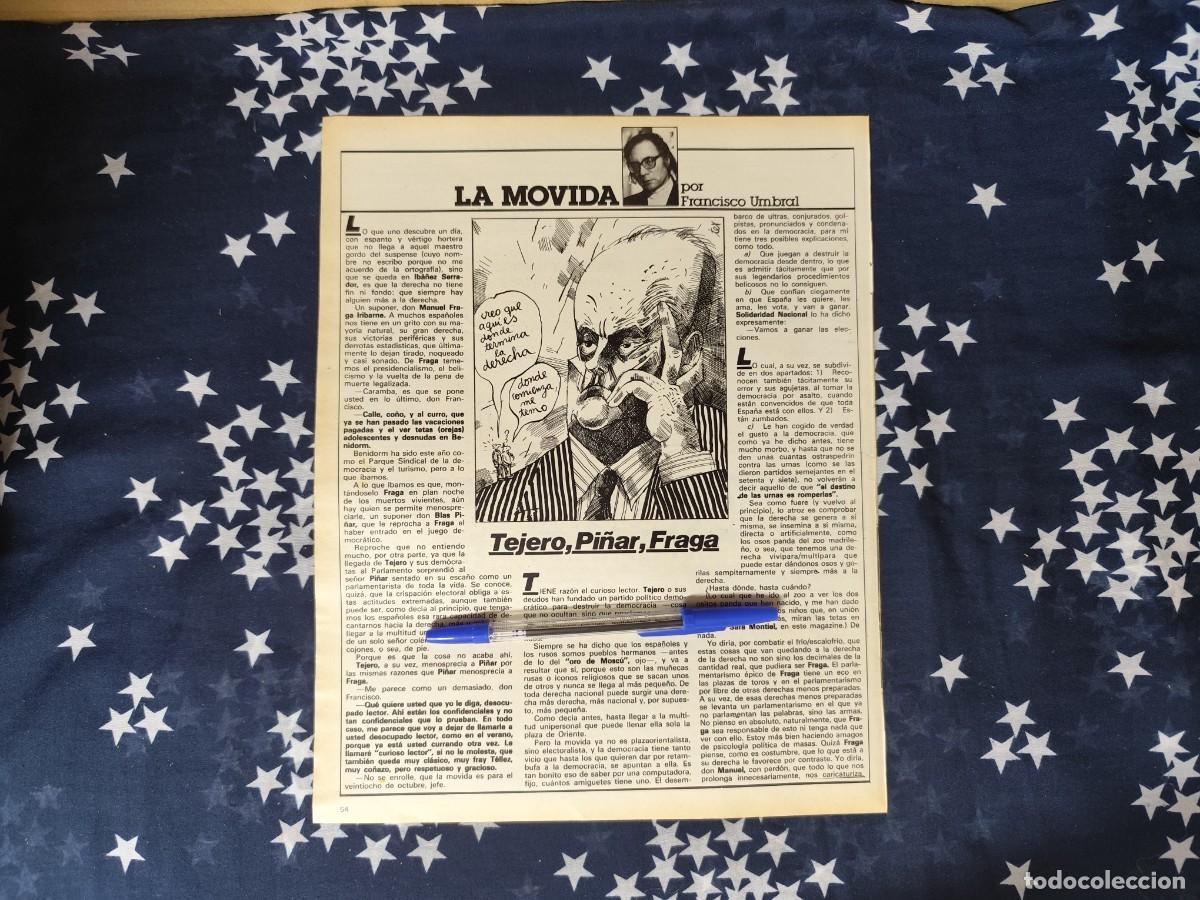 Coleccionismo de revista Intervi&uacute;: La movida Francisco Umbral Recorte / Clipping Revista Intervi&uacute; 331 - 1982