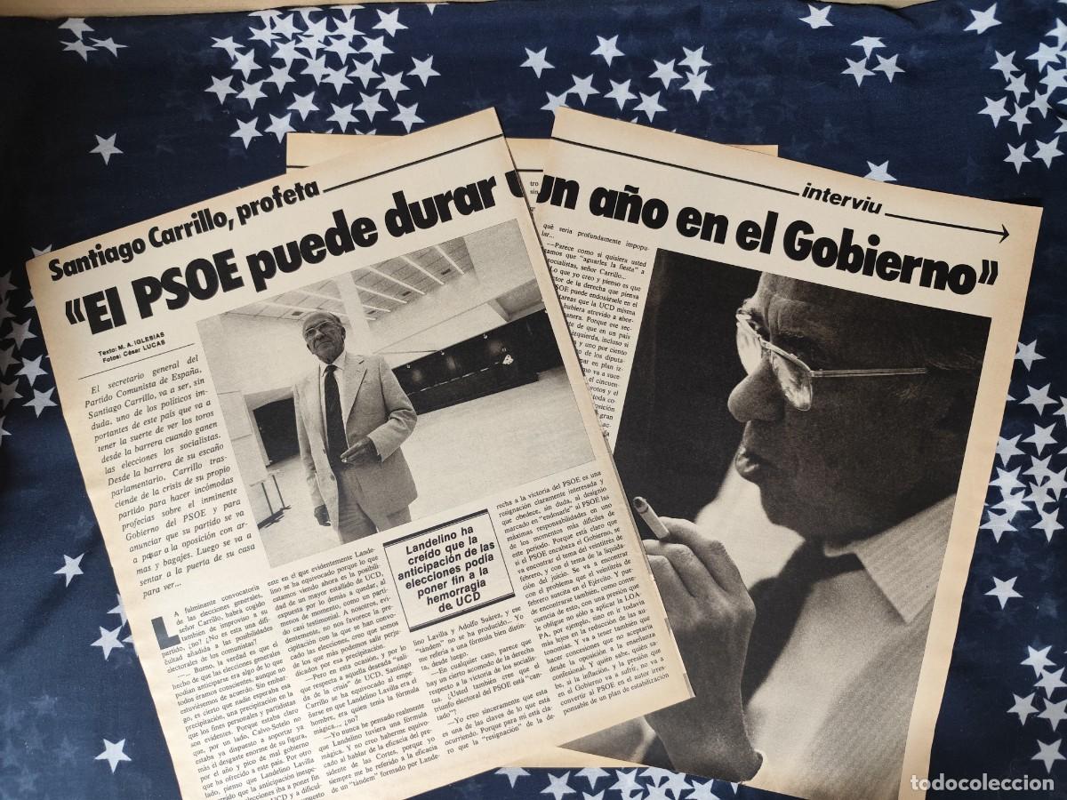 Coleccionismo de revista Intervi&uacute;: Carrillo El PSOE puede durar un a&ntilde;o en el gobierno Recorte / Clipping Revista Intervi&uacute; 330 - 1982