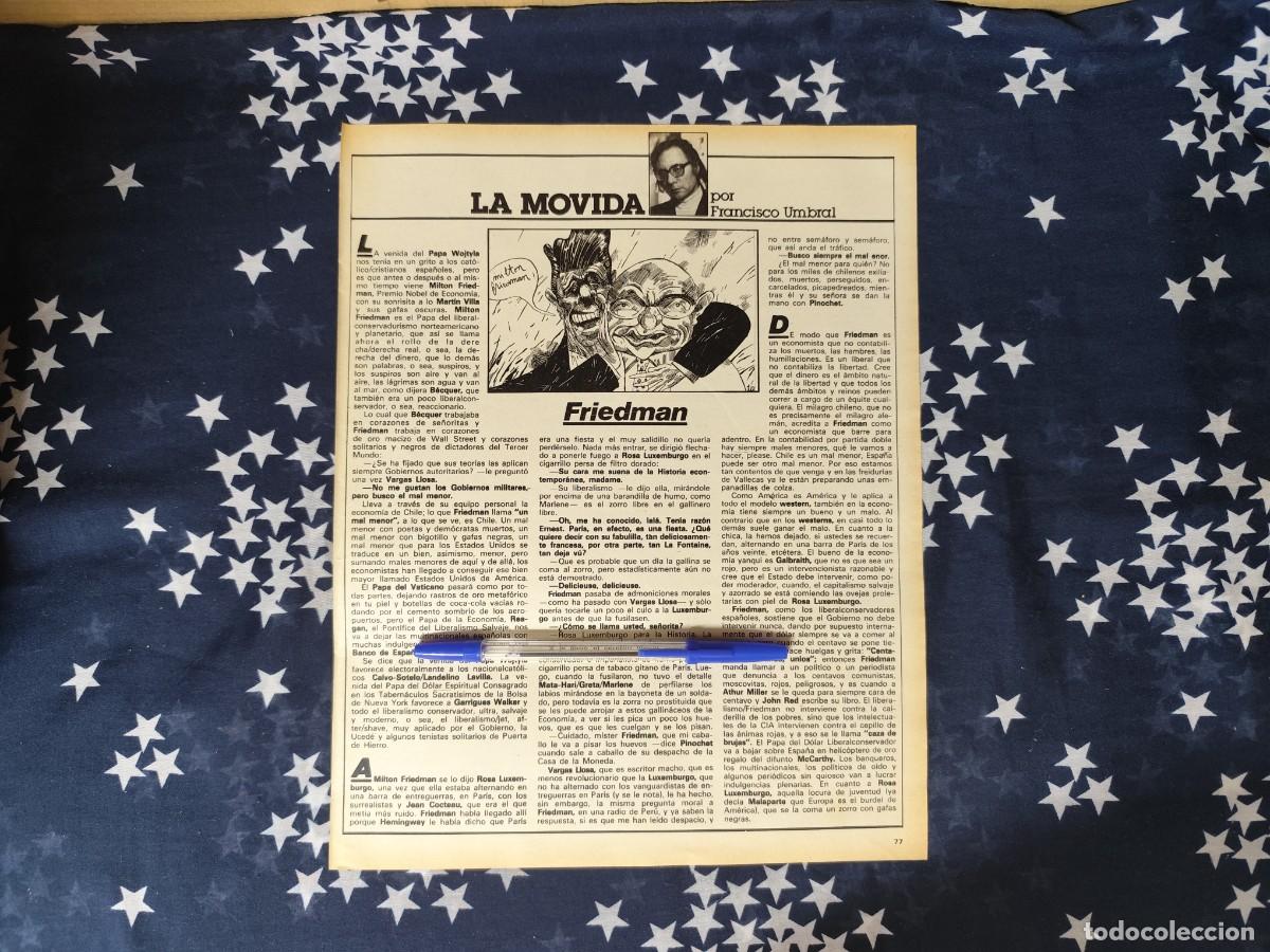 Coleccionismo de revista Intervi&uacute;: La movida Francisco Umbral Recorte / Clipping Revista Intervi&uacute; 329 - 1982
