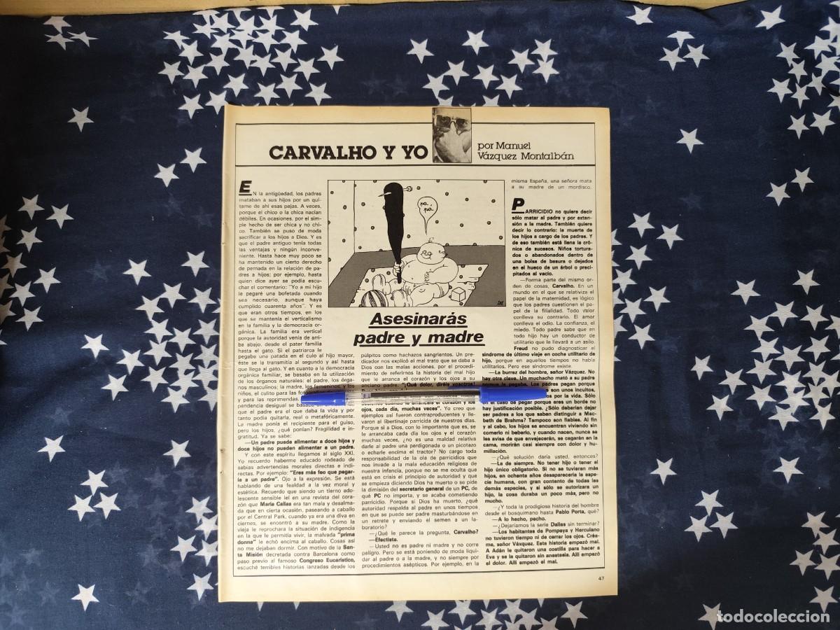 Coleccionismo de revista Intervi&uacute;: Carvalho y yo V&aacute;zquez Montalb&aacute;n Recorte / Clipping Revista Intervi&uacute; 328 - 1982