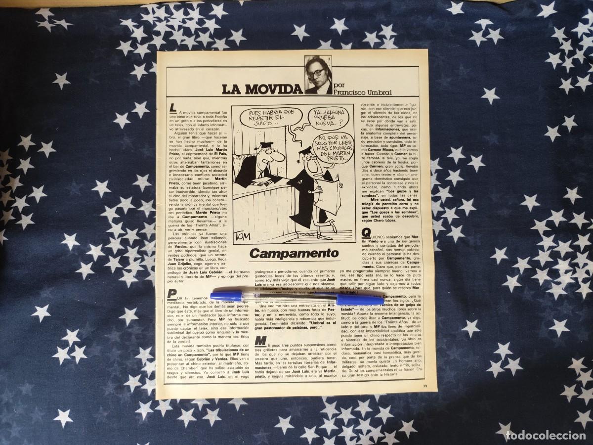 Coleccionismo de revista Intervi&uacute;: La movida Francisco Umbral Recorte / Clipping Revista Intervi&uacute; 326 - 1982