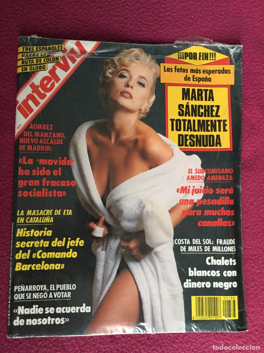 Coleccionismo de revista Intervi&uacute;: Revista Intervi&uacute; MARTA S&Aacute;NCHEZ - TOTALMENTE DESNUDA publicada en junio de 1991 PRECINTADA