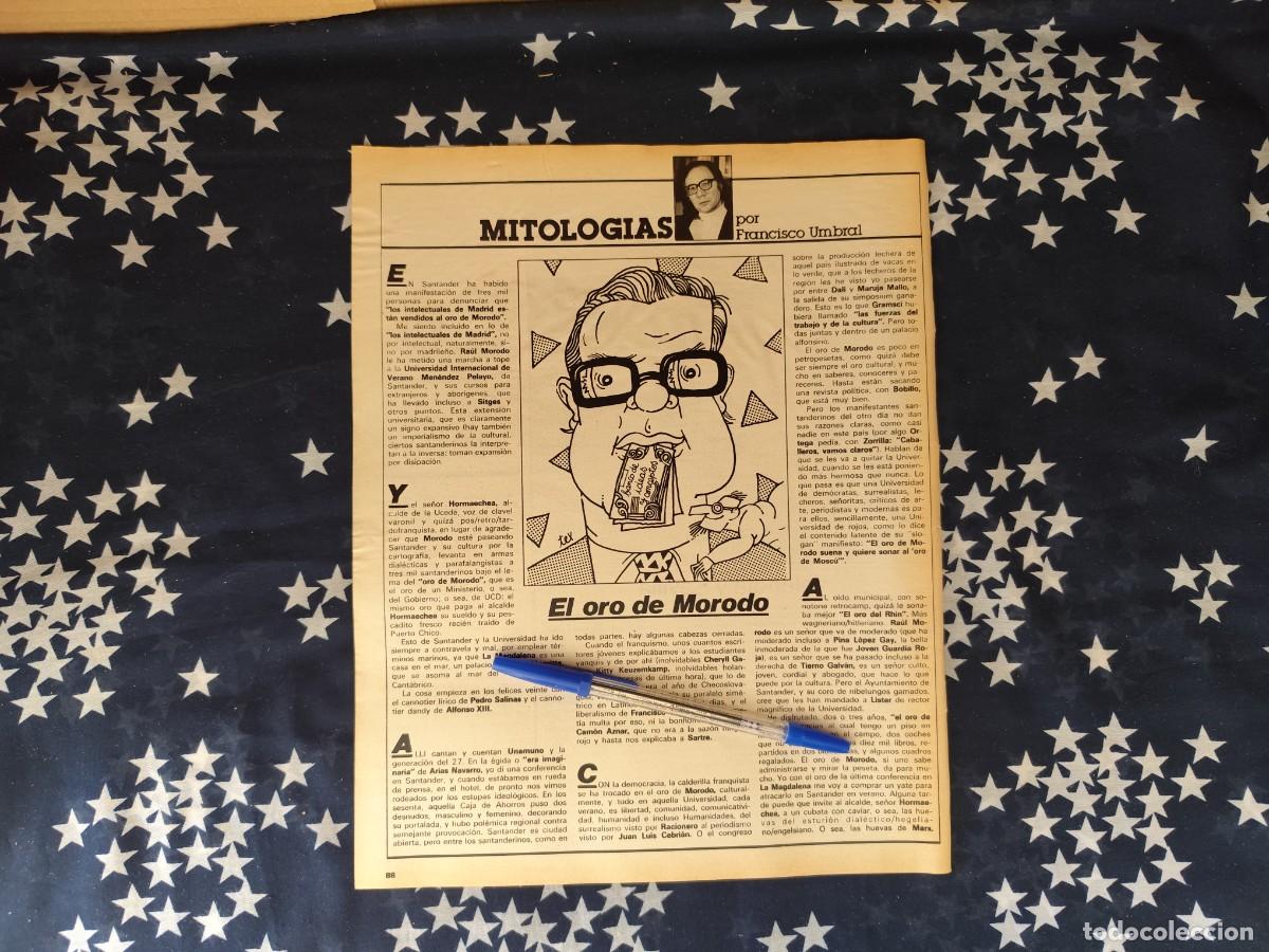 Coleccionismo de revista Intervi&uacute;: Mitolog&iacute;as Francisco Umbral Recorte/Cliping Revista Interviu 305 - 1982