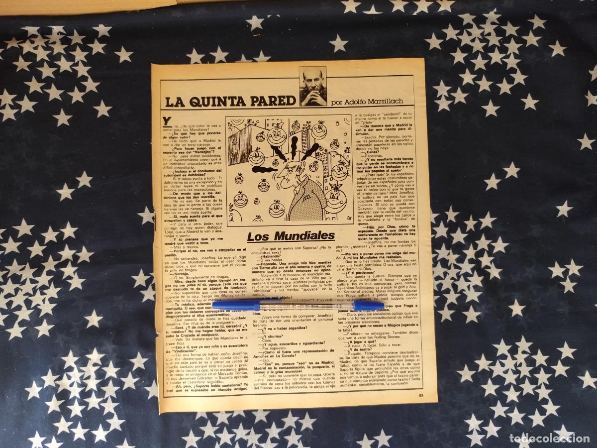 Coleccionismo de revista Intervi&uacute;: La quinta pared Adolfo Marsillach Recorte/Cliping Revista Interviu 305 - 1982